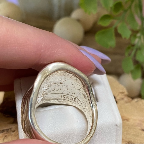 Israel sterling silver .925 leaf ring size 10 - Picture 9 of 10
